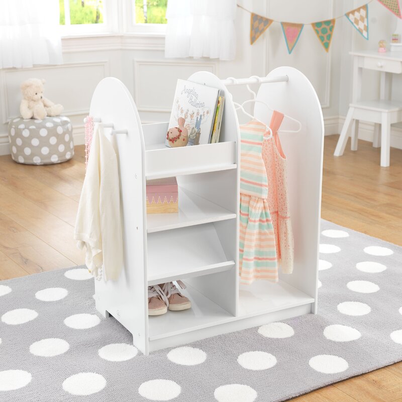 26.75 Wide Kids Armoire with Mirror White